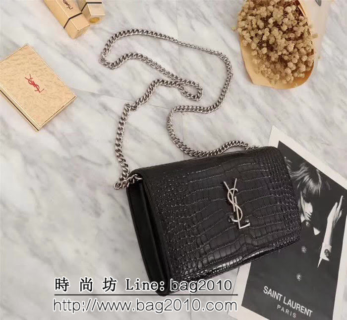 YSL聖羅蘭 鱷魚紋 大容量牛皮挎包 27712-1 YAS1167